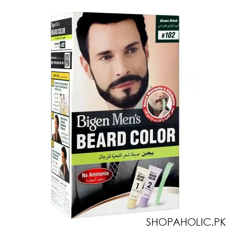 bigen men's beard colour, brown black b102 main image