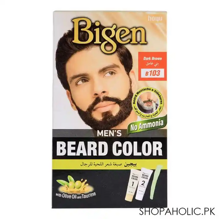 bigen men's beard colour, dark brown b103 main image