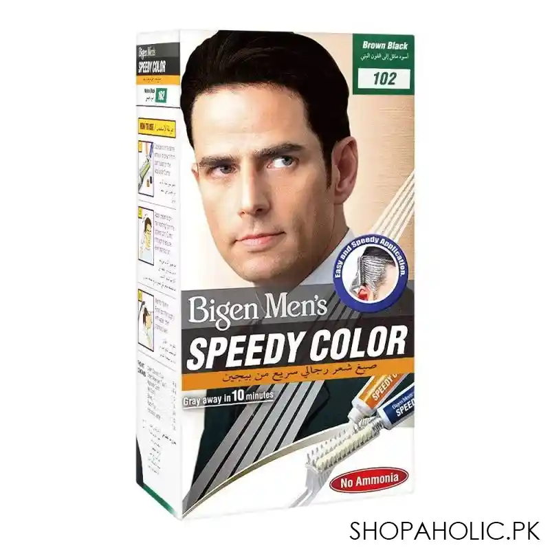 bigen men's speedy hair color, brown black 102 main image