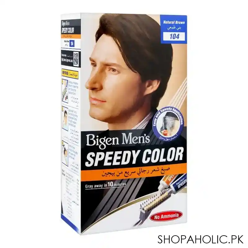 bigen men's speedy hair color, natural brown 104 main image