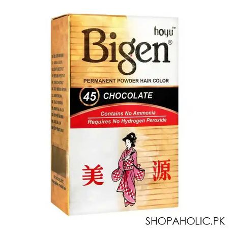 bigen permanent powder hair color, 45 chocolate main image