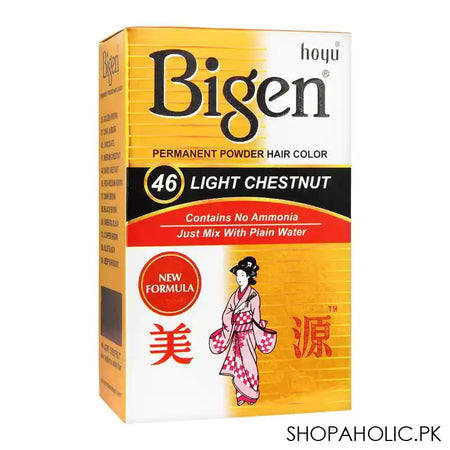 Bigen Permanent Powder Hair Color, 46 Light Chestnut - Main Image