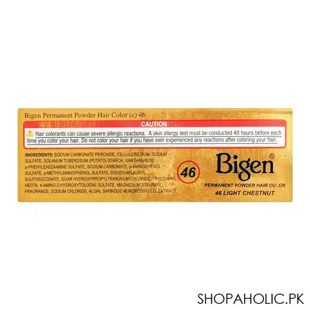 Bigen Permanent Powder Hair Color, 46 Light Chestnut - Image 2