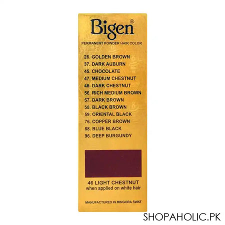 Bigen Permanent Powder Hair Color, 46 Light Chestnut - Image 6