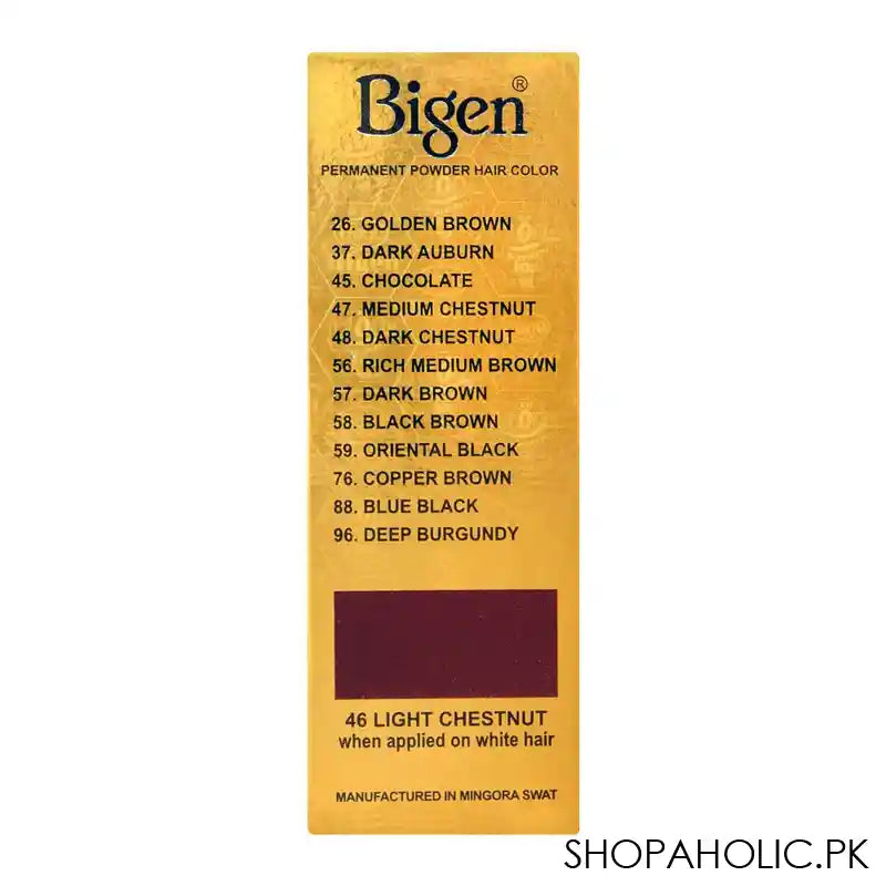 Bigen Permanent Powder Hair Color, 46 Light Chestnut - Image 6
