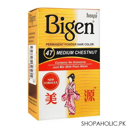 bigen permanent powder hair color, 47 medium chestnut main image