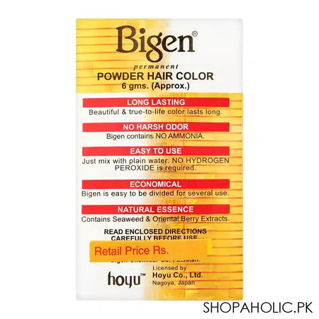 Bigen Permanent Powder Hair Color, 59 Oriental Black - Image 5