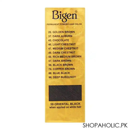 Bigen Permanent Powder Hair Color, 59 Oriental Black - Image 6