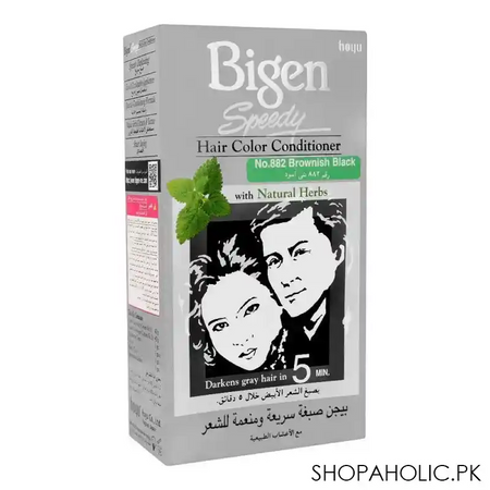 bigen speedy hair color conditioner, brownish black 882 main image