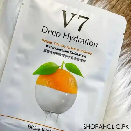 bioaqua v7 deep hydration orange water luminous facial mask image2
