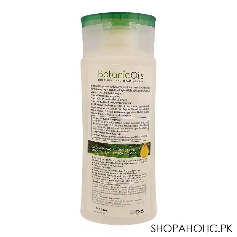 Bioblas Botanic Oil Nourishing And Repairing Care Garlic Shampoo, Prevents Hair Loss, Paraben Free, All Hair Types, 360ml - Image 4