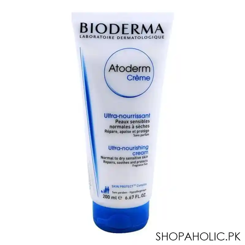 bioderma atoderm ultra nourishing fragrance free cream, normal to dry skin, 200ml main image