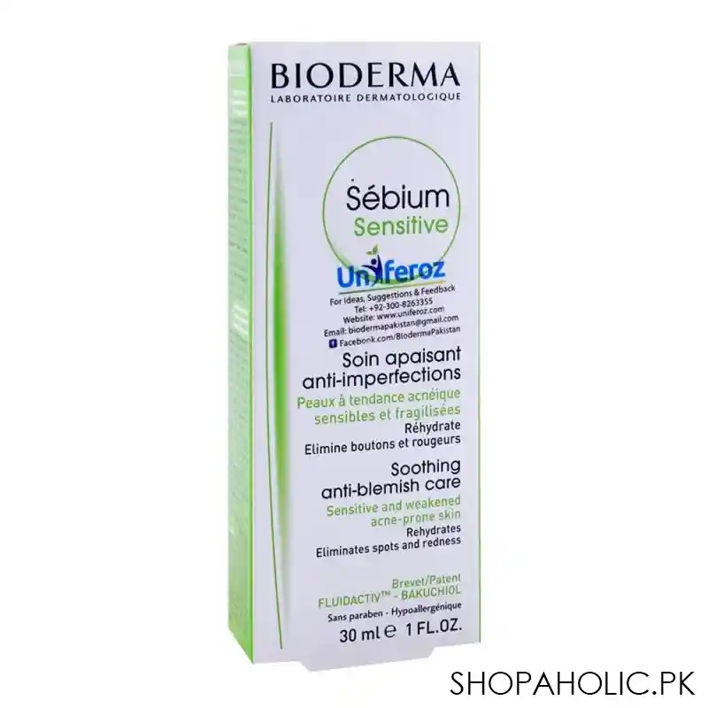 bioderma sebium sensitive, soothing anti blemish care, 30ml image2