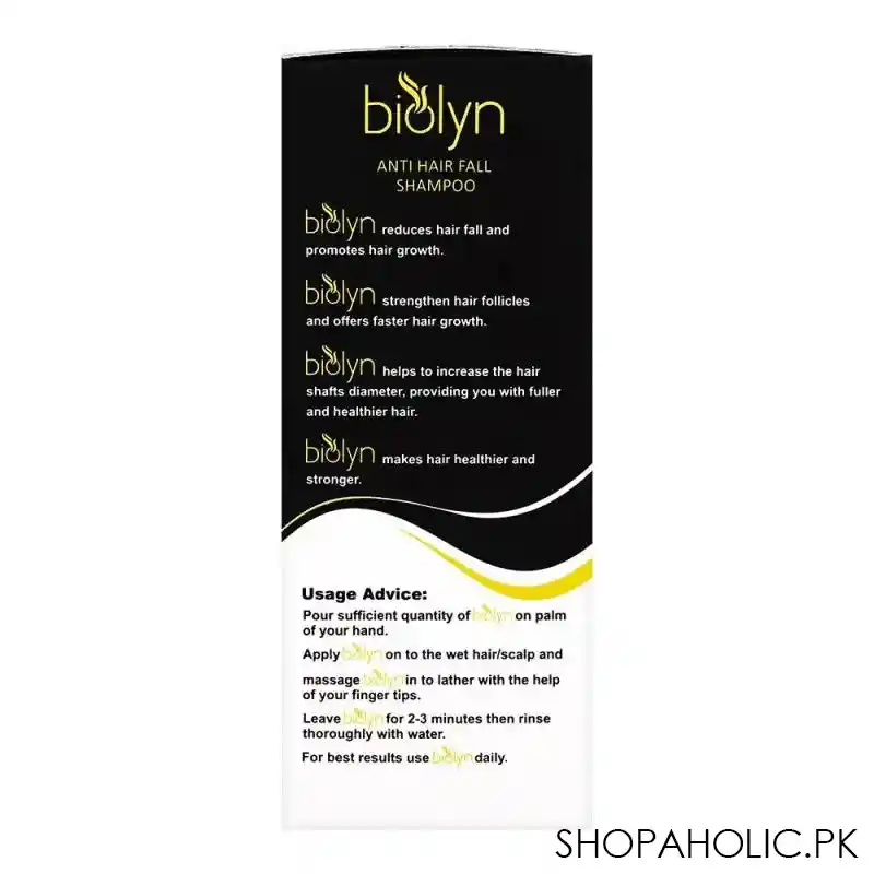 biolyn anti hair fall shampoo, reduces hair fall, 150ml image3