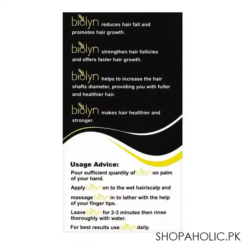 biolyn anti hair fall shampoo, reduces hair fall, 150ml image4