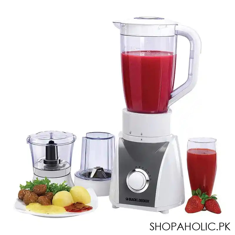 Black & Decker Blender With Grinder And Mincer Mill, White, 500 Watts, BX580 - Image 2