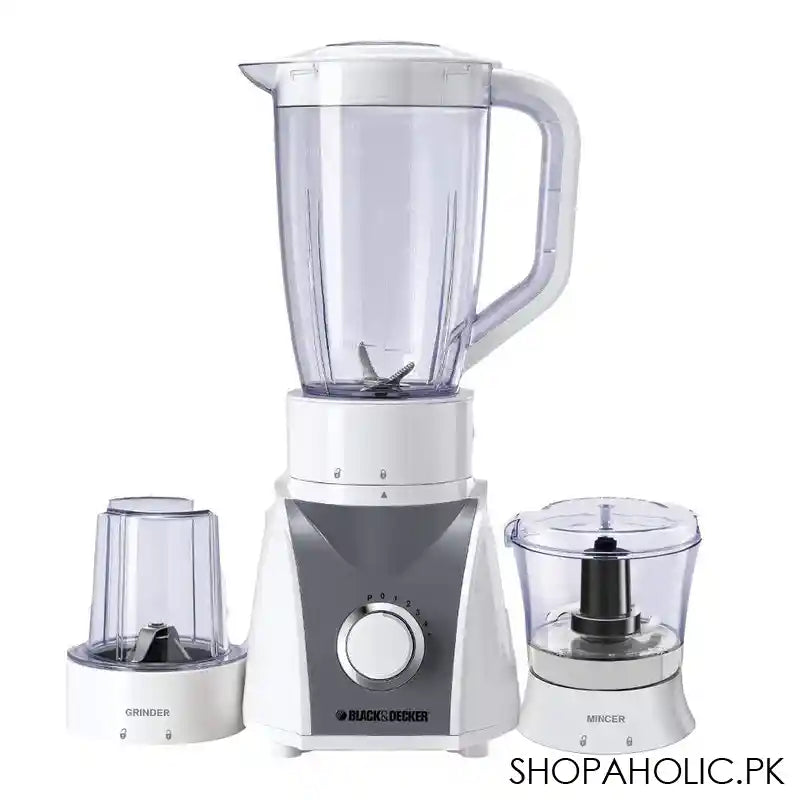 Black & Decker Blender With Grinder And Mincer Mill, White, 500 Watts, BX580 - Image 3