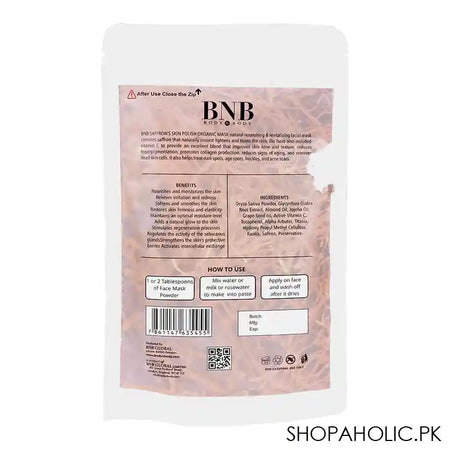 BNB Saffron Skin Polish Organic Mask, Paraben & Sulphate Free, 120g - Image 3