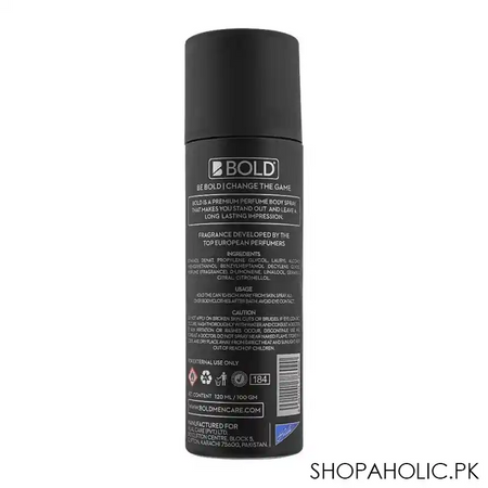 bold black collection indigo long lasting perfume body spray, 120ml image2