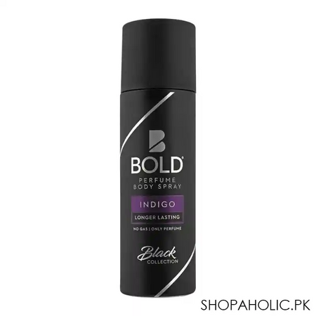 bold black collection indigo long lasting perfume body spray, 120ml main image