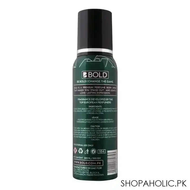 bold pakistan edition perfumed body spray, 120ml image2