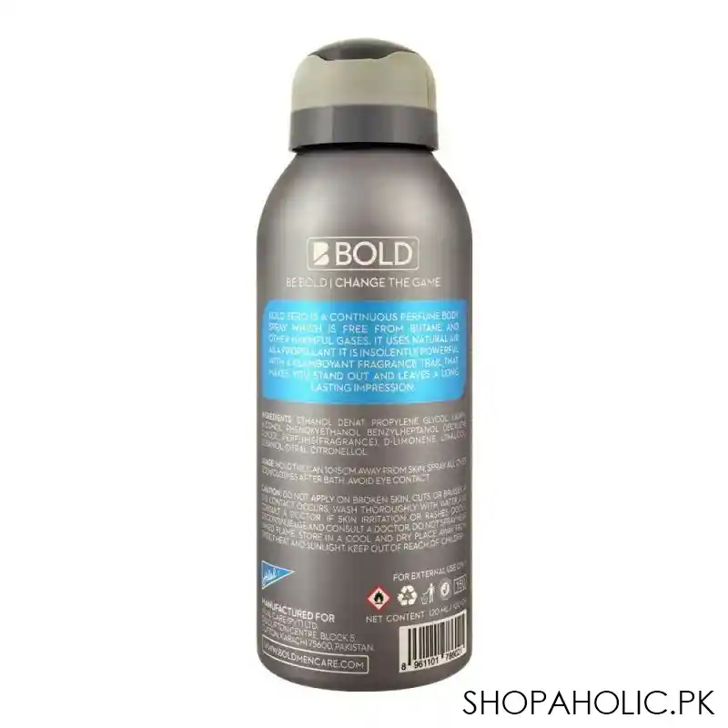 bold zero hero continuous perfume body spray, 120ml image2