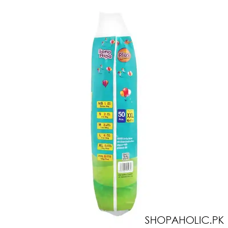 bona papa plus baby diapers, xxl, no. 6, 16kg+, 50 pack image3