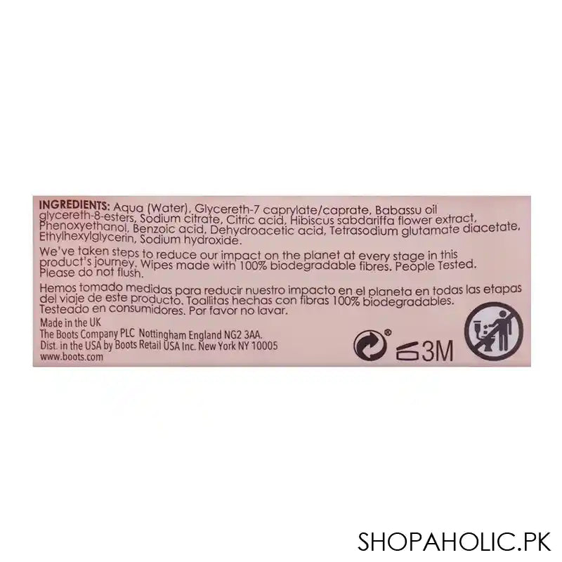 Boots Botanics All Bright With Hibiscus Cleansing Facial Wipes, For All Skin Types, 25-Pack - Image 2