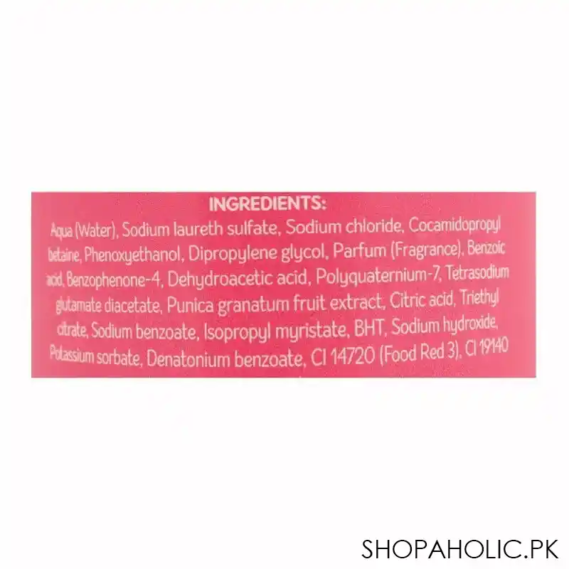 boots fresh & fruity raspberry and pomegranate shampoo, 500ml image3