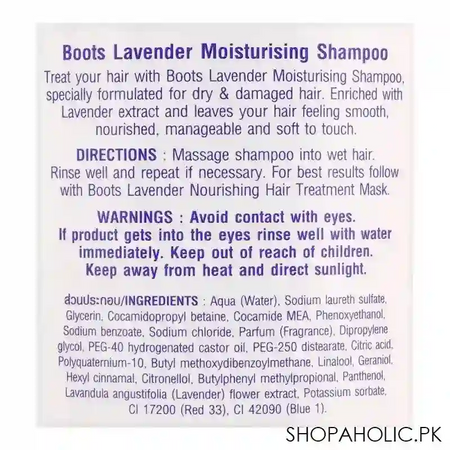 boots lavender moisturizing shampoo, 1000ml image3