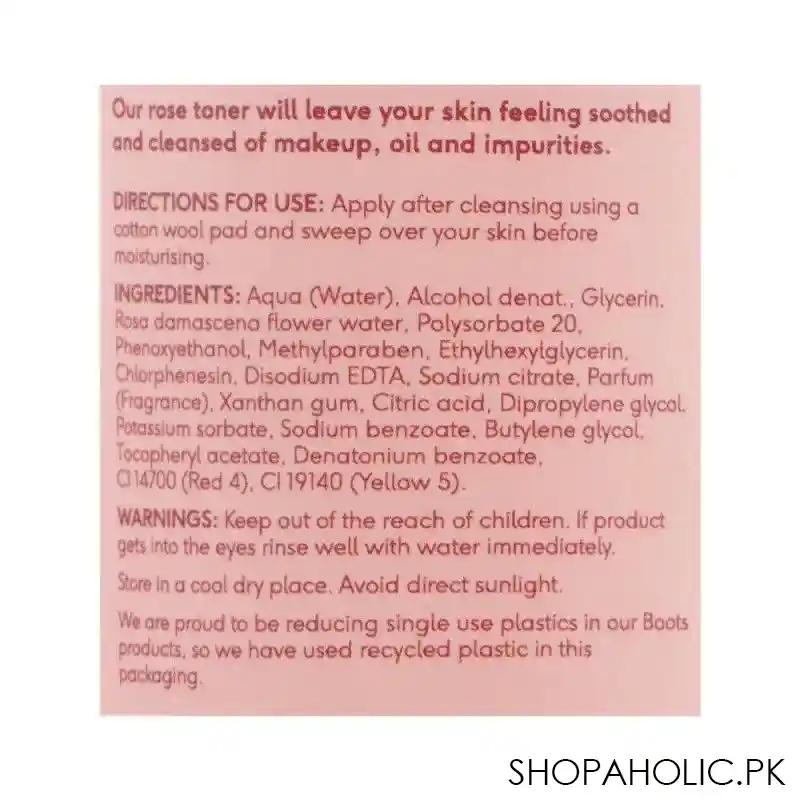 boots rose toner, 150ml image3