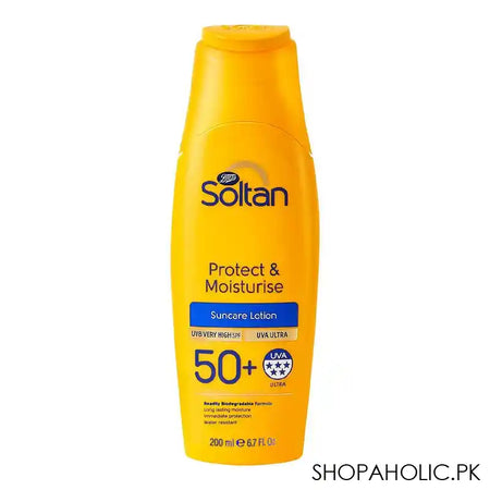 Boots Soltan Protect & Moisturise 50+ Suncare Lotion, 200ml - Main Image
