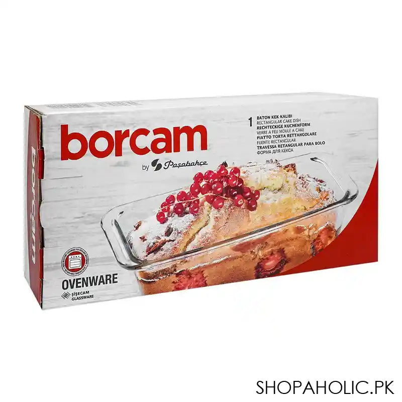 Borcam Midi Rectangular Cake Dish, Ovenware, Glassware & Dishware, 9.84 X 4.53 Inches, 59884 - Image 3