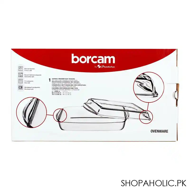Borcam Ovenware Rectangular Casserole With Cover, 59009 - Image 5