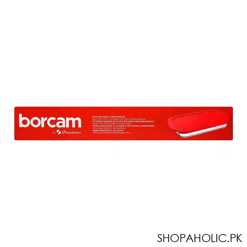 Borcam Rectangular Tray With Red Plastic Lid, Ovenware, Glassware & Dishware, 13.22 X 7.48 Inches, 59006-47 - Image 3