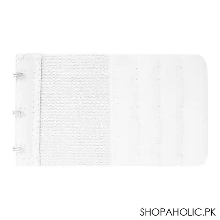 Bra Extension Strips Elastic 3 Hooks, White - Image 2
