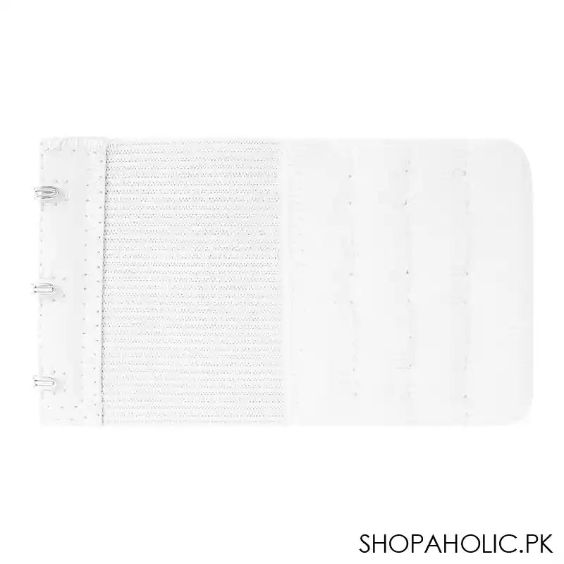 Bra Extension Strips Elastic 3 Hooks, White - Image 2