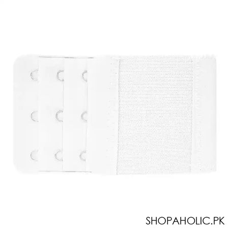 Bra Extension Strips Elastic 3 Hooks, White - Main Image