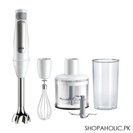 Braun 4-In-1 MultiQuick 7 Hand Blender, 500ml Mini Food Processor, Double Beater, 1000W, White, MQ-7035BI - Main Image