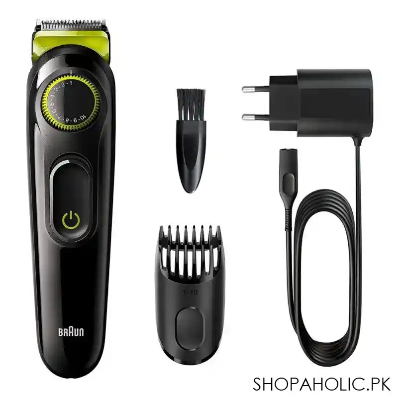 braun beardtrimmer 3, with 20 length settings precision wheel, bt3221 image3