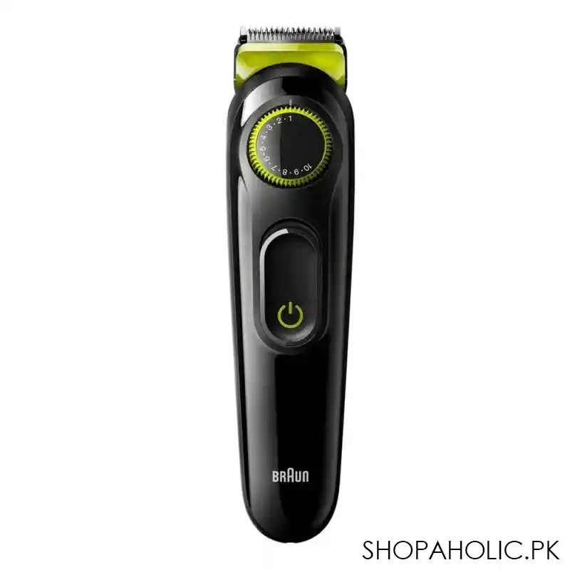 braun beardtrimmer 3, with 20 length settings precision wheel, bt3221 main image