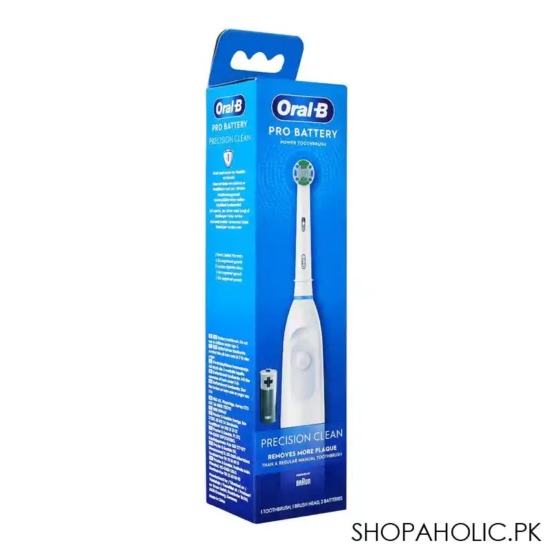 Braun Oral-B Pro Battery Precision Clean Power Toothbrush, White, DB5.010.1 - Main Image