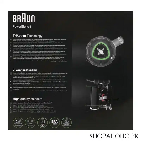 braun power blend 1 jug blender, 600w, black, jb 1023 image5