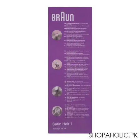 braun satin hair1 ultra light 1800w hair dryer, hd 180 image4