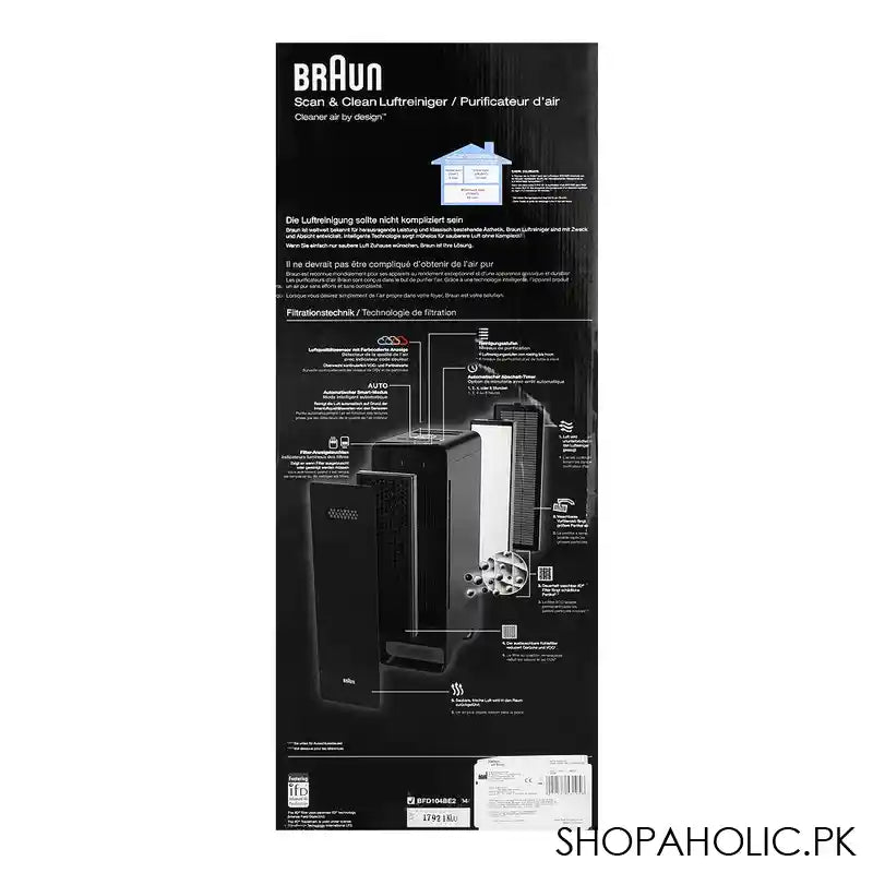 Braun Scan & Clean Air Purifier, Triple Filtration, Rooms Up To 129m2, BFD-104BE - Image 4