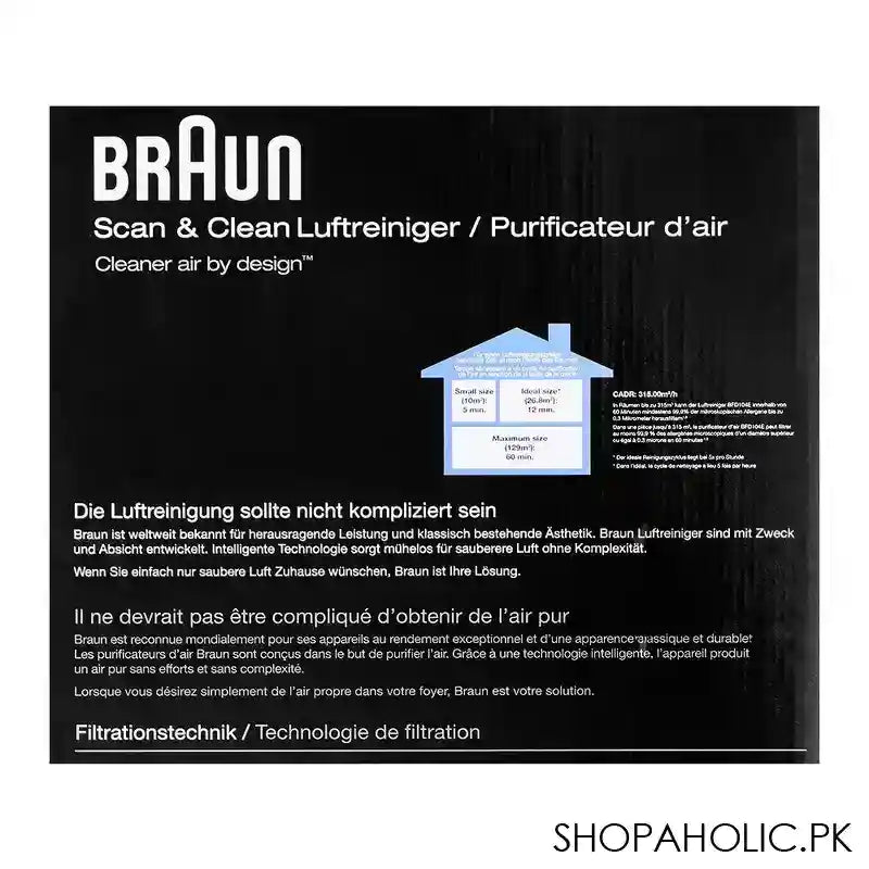 Braun Scan & Clean Air Purifier, Triple Filtration, Rooms Up To 129m2, BFD-104BE - Image 2