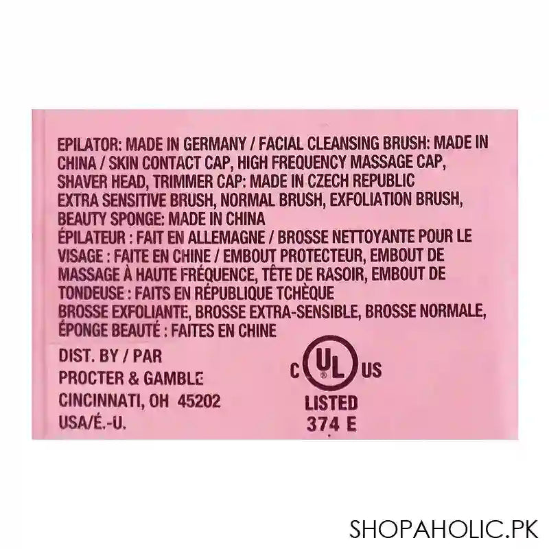 Braun Silk-Epil 5 Legs,Body & Face Brush Beauty Set-5, White/Pink, SES5895 - Image 2