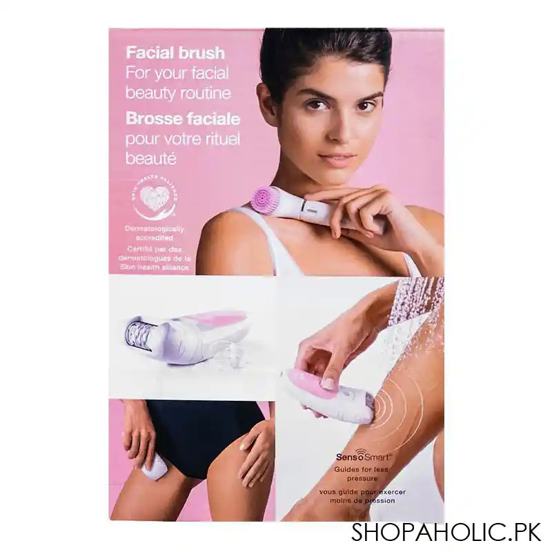 Braun Silk-Epil 5 Legs,Body & Face Brush Beauty Set-5, White/Pink, SES5895 - Image 6