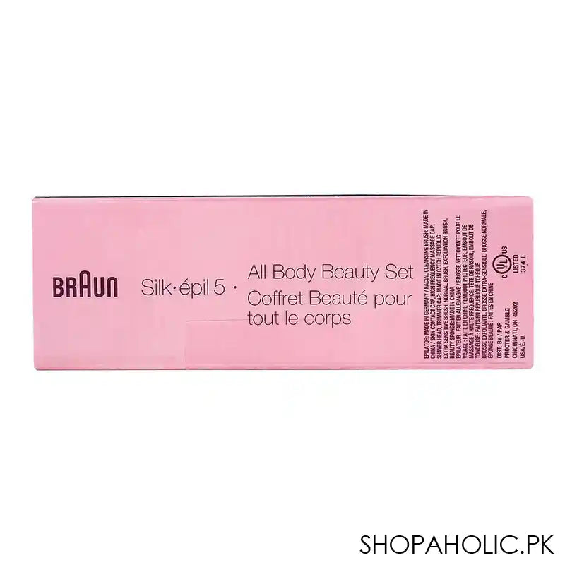 Braun Silk-Epil 5 Legs,Body & Face Brush Beauty Set-5, White/Pink, SES5895 - Image 8