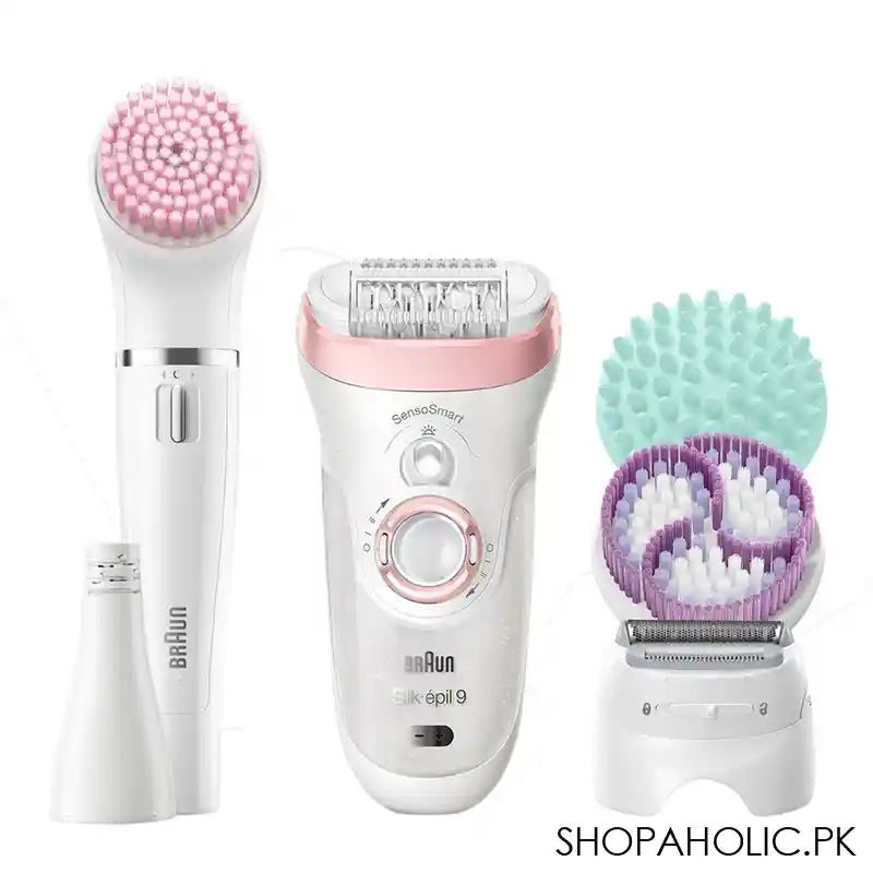 Braun Silk Epil 9 & FaceSpa Brush Beauty Set, White/Pink, SES9985 - Main Image